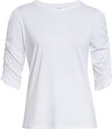 Veronica Beard Waldorf Ruched Sleeve T-Shirt