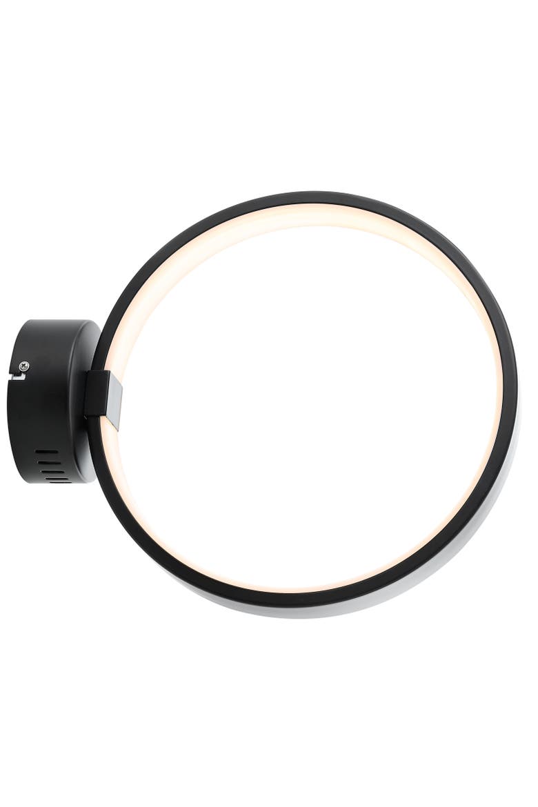 Nathaniel Dimmable Integrated LED Metal Wall Sconce, Main, color, Black