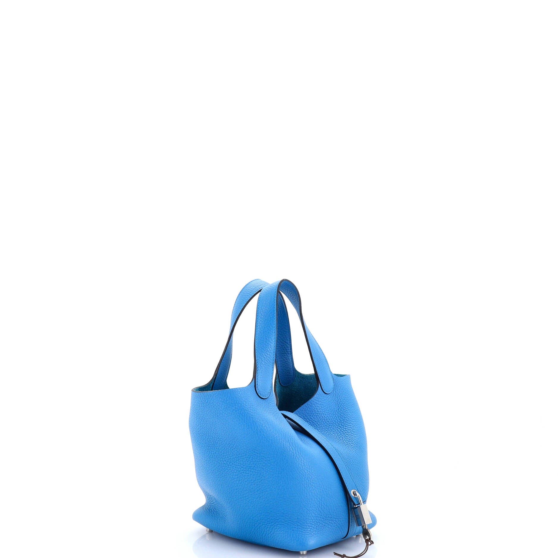 Pre-Owned Hermes Picotin Lock Bag Clemence PM, Alternate, color, Bleu Zanzibar