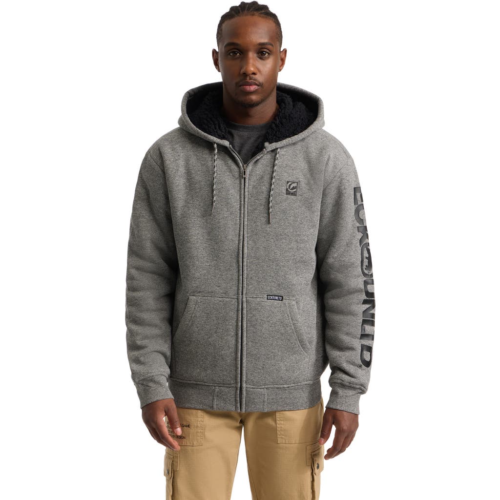 Ecko Unltd One Hit Faux Shearling Hoodie In Grey Marled