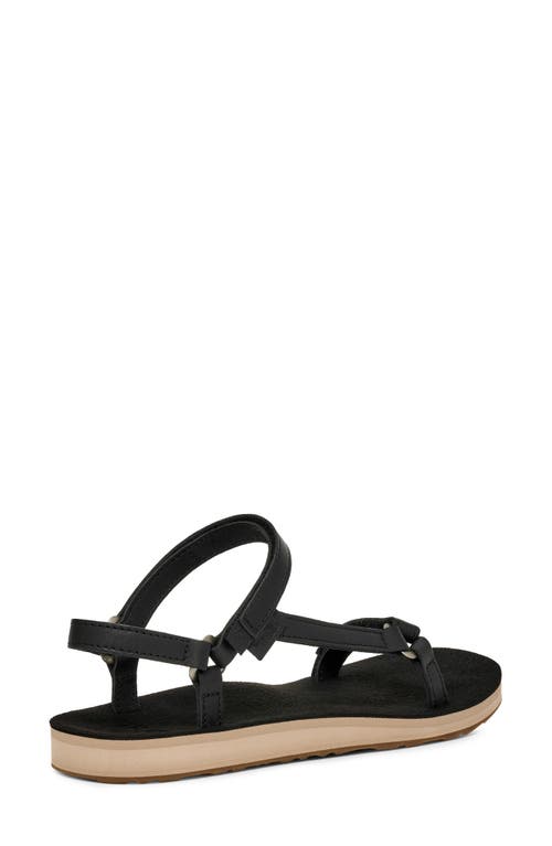 Teva Original Universal Slim Leather Sandal In Black