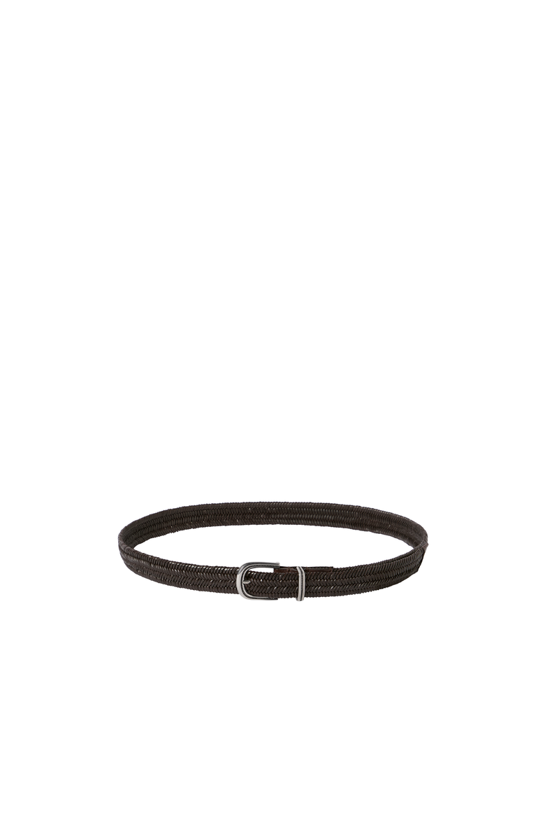 Brunello Cucinelli Braided leather belt, Main, color, Brown