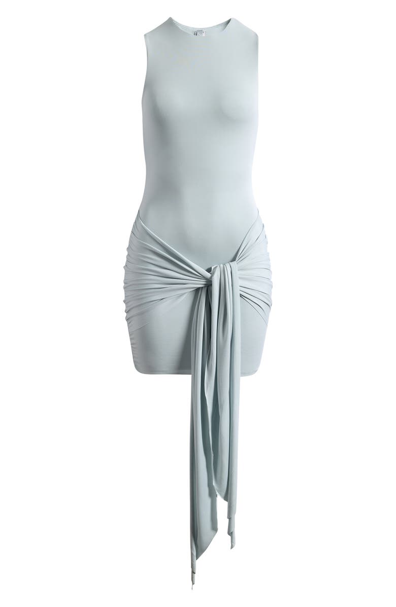 SKIMS Cupro Jersey Wrap Minidress, Main, color, Pearl