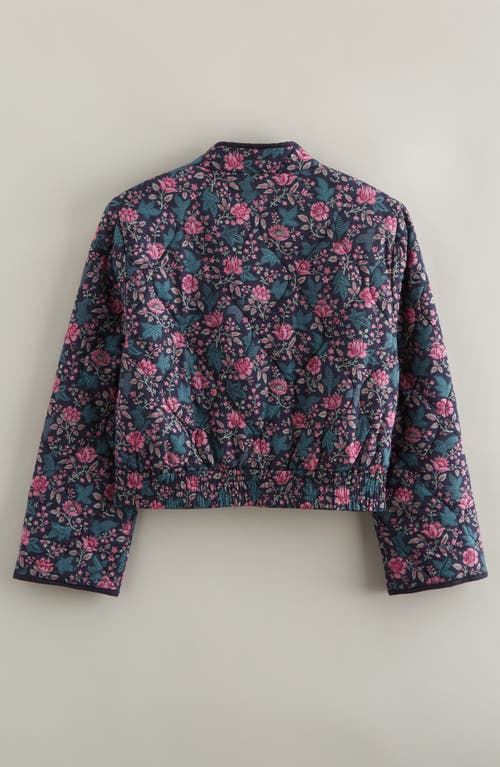 Treasure & Bond Kids' Quilted Chintz Bomber Jacket In Blue