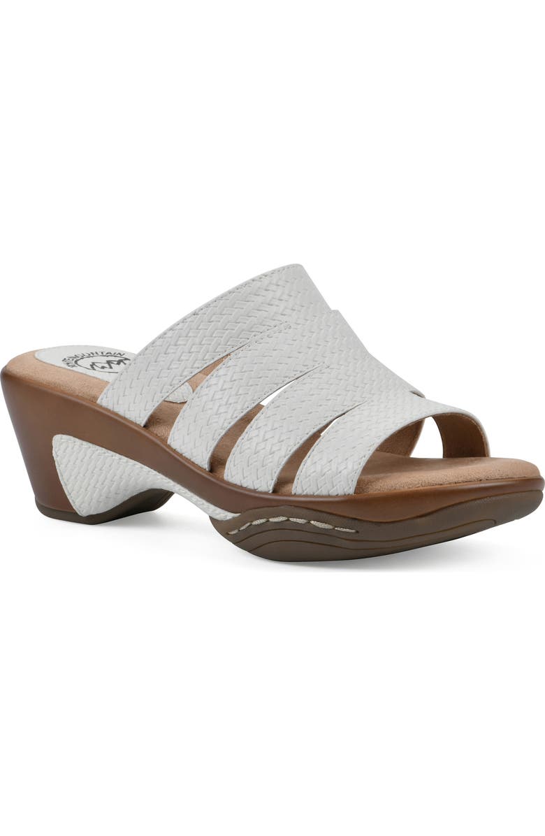White Mountain Footwear Valora Wedge Sandal, Main, color, White Woven