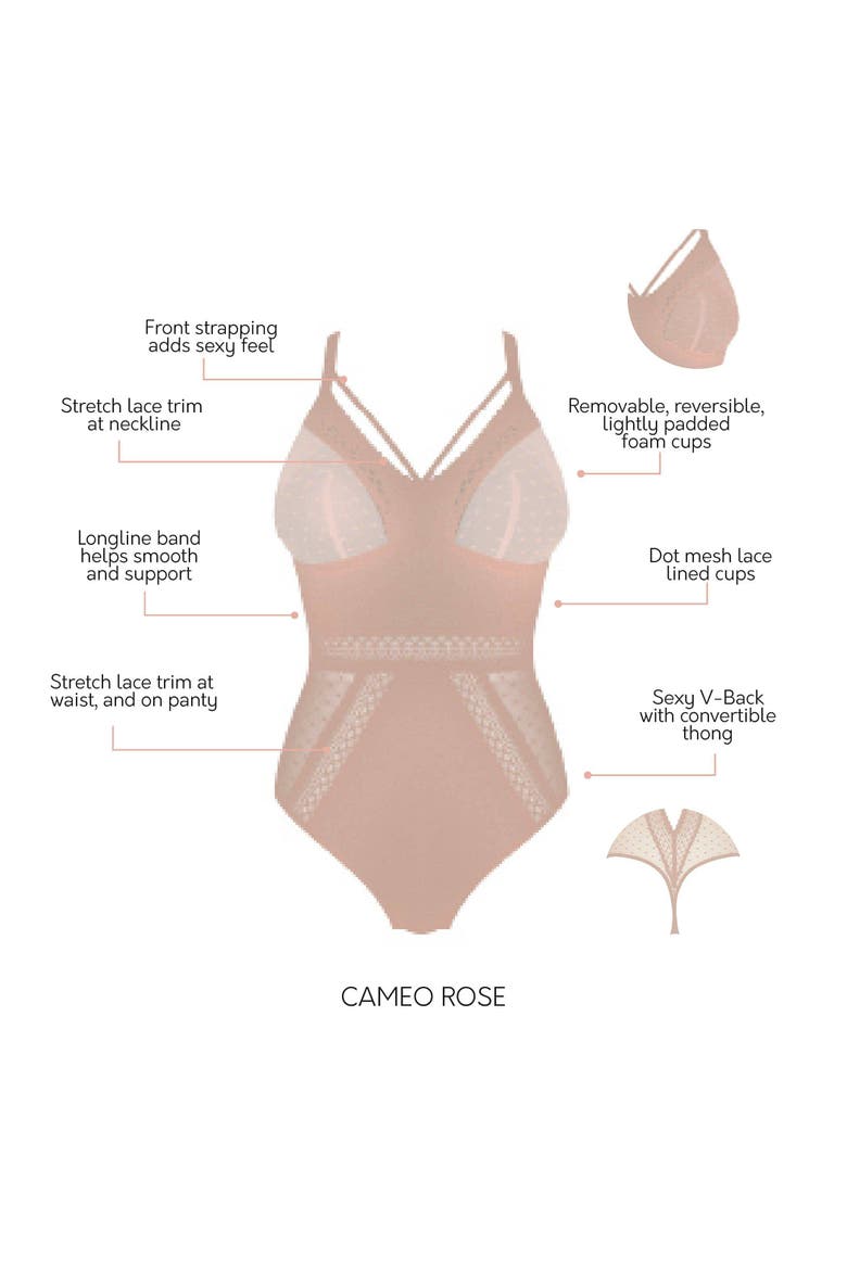 Mia Wire-Free Full Bust Bodysuit, Alternate, color, Cameo Rose