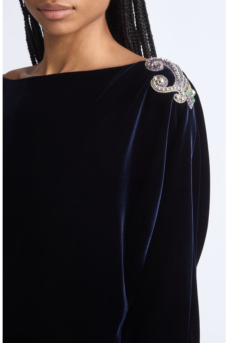 Liquid Velvet Cocktail Dress, Alternate, color, DARK NAVY