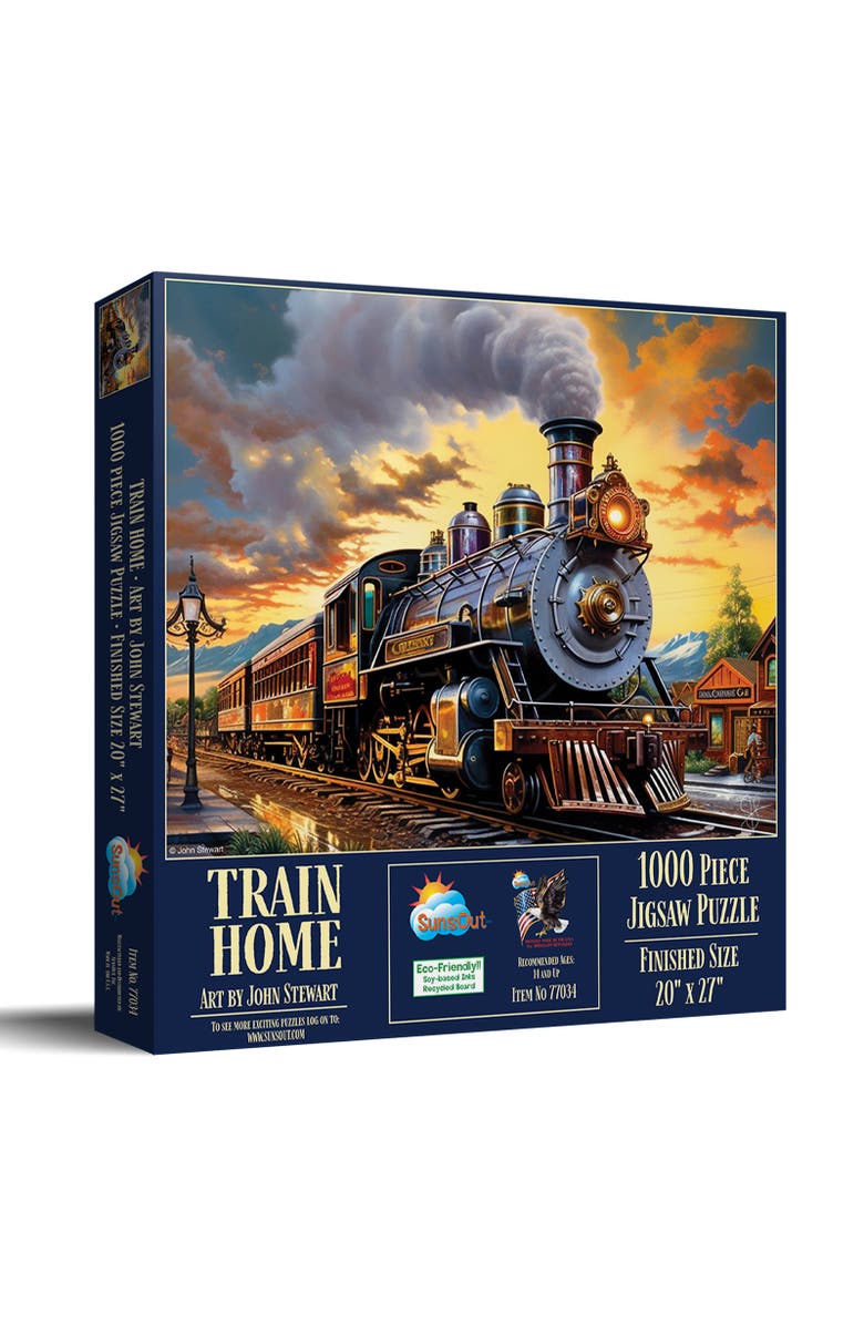 Sunsout Train Home 1000 piece Jigsaw Puzzle for Adults, Main, color, Multicolor