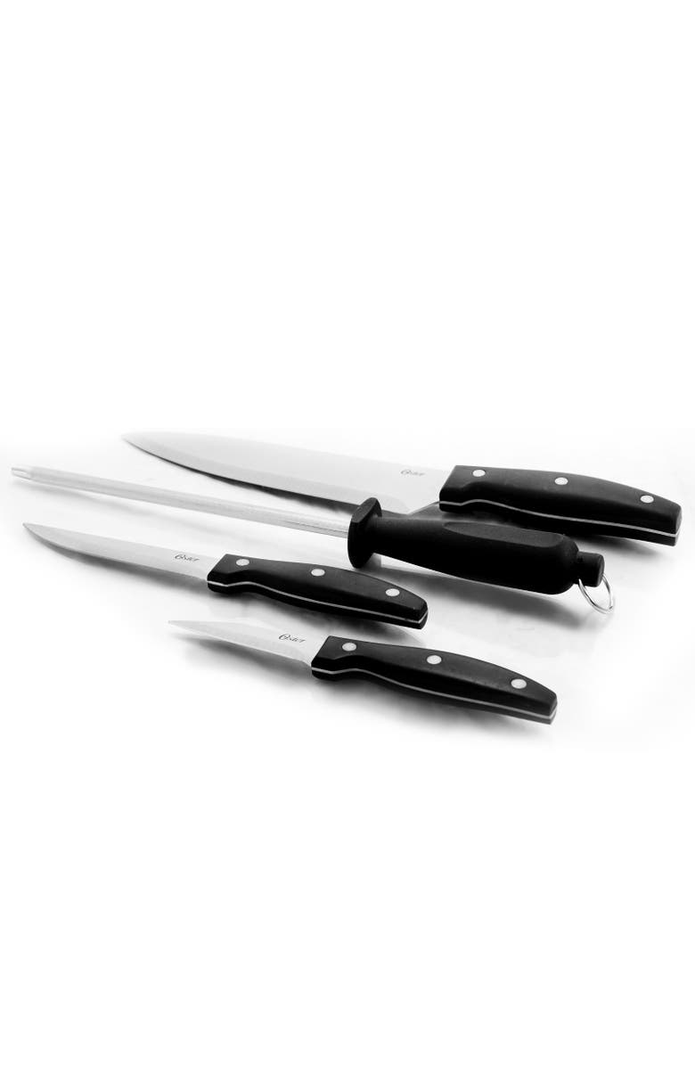 OSTER Granger 4 Piece Stainless Steel Blade Cutlery Set, Alternate, color, Black