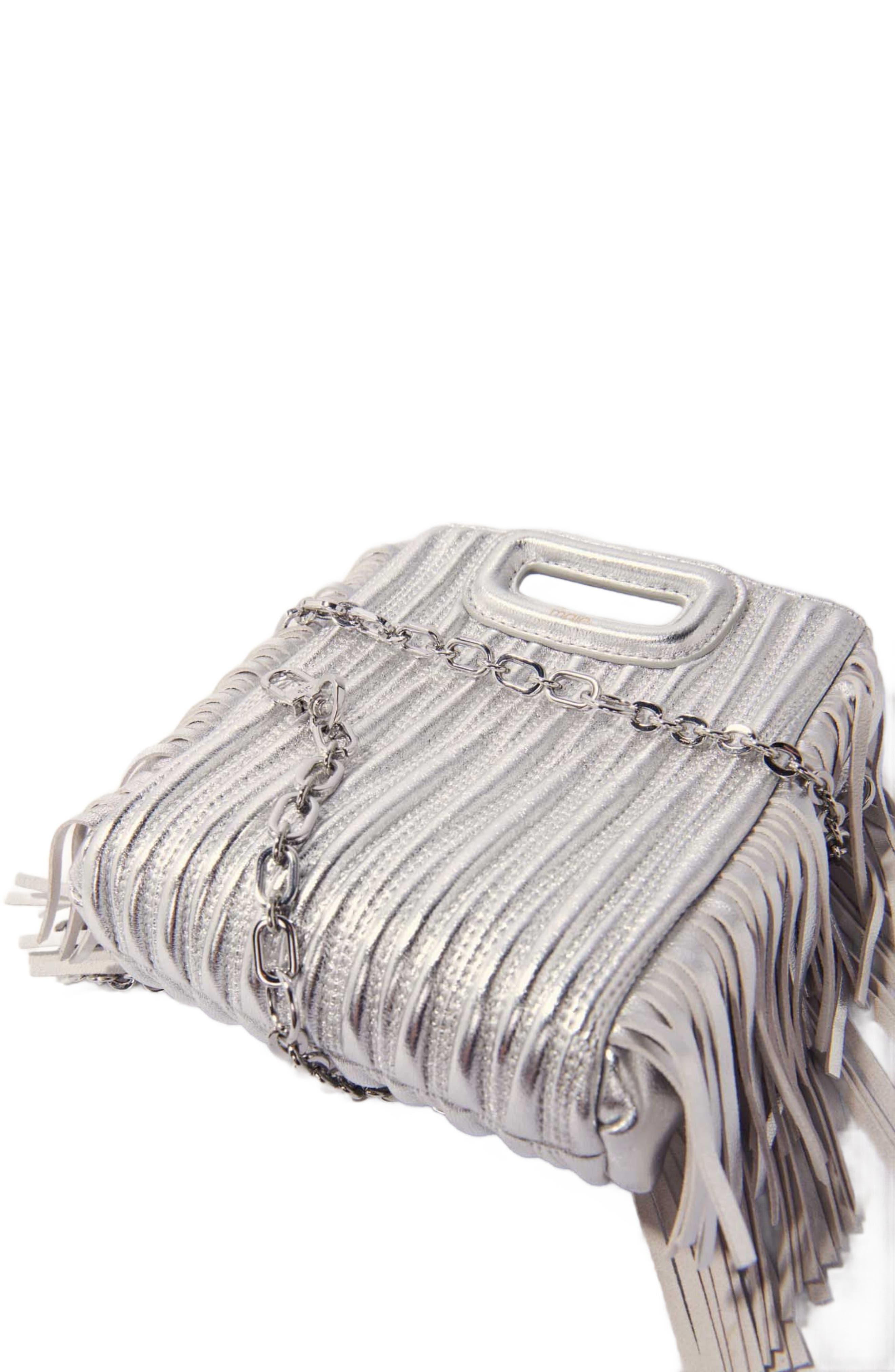 maje Metallic quilted leather M Mini bag, Alternate, color, 