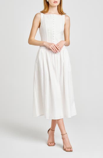 Eve Eyelet Embroidery A-Line Midi Dress