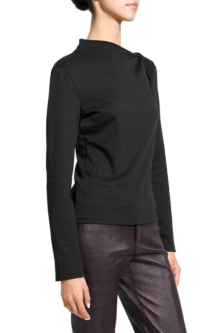 Twistet Slash Neck Top, Alternate, color, BLACK