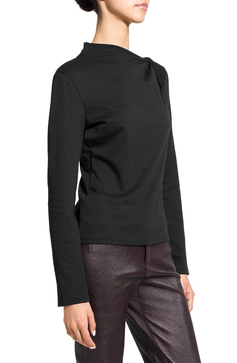 Theory Twistet Slash Neck Top, Alternate, color, Black