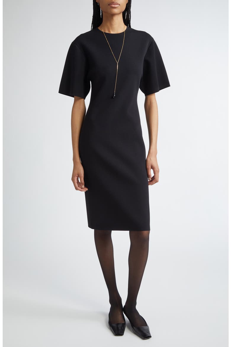 Compact Jersey T-Shirt Dress, Main, color, BLACK