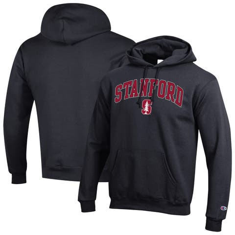 Men's Champion  Black Stanford Cardinal Arch Over Logo Pullover Hoodie