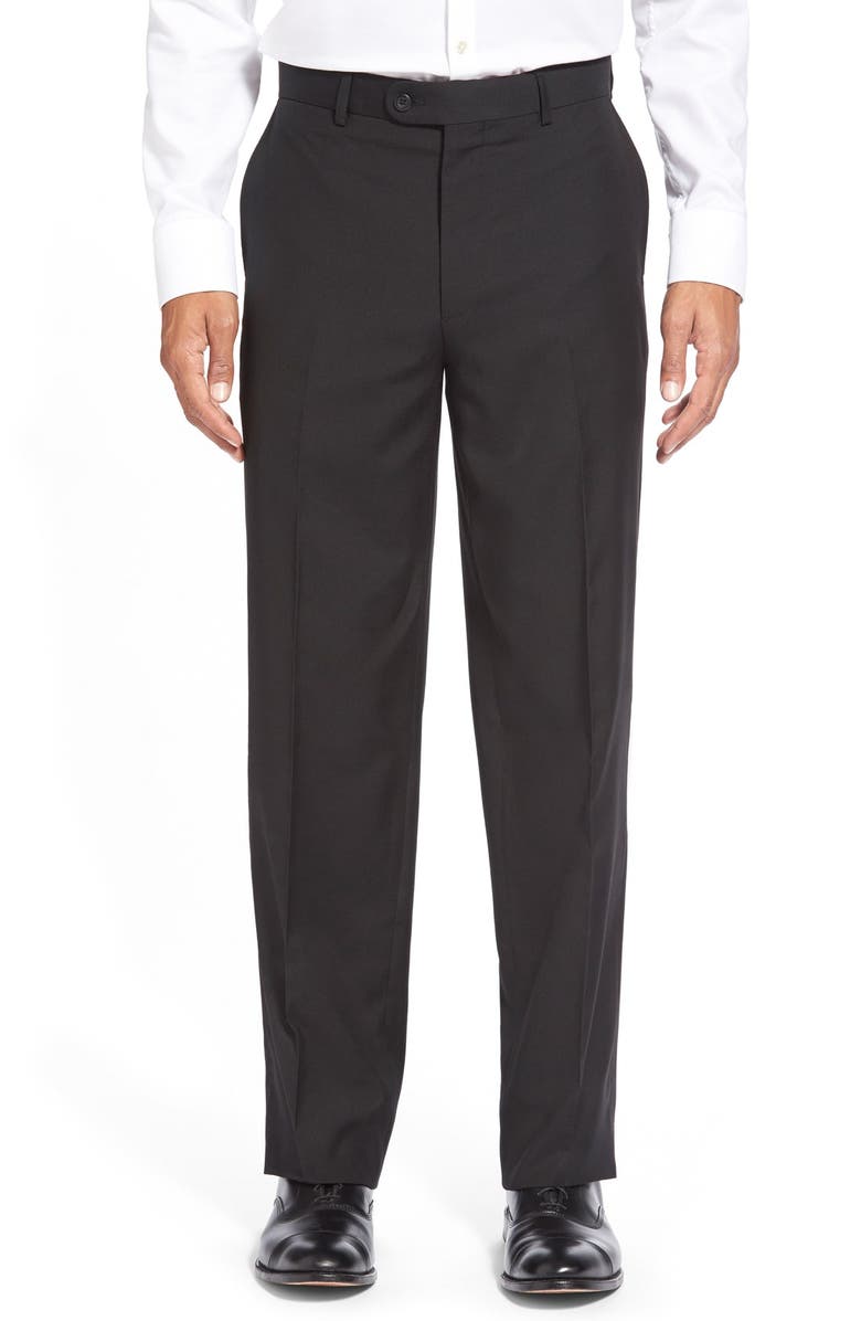 Linea Naturale 'Tic Weave' Super 100s Wool Trousers, Main, color, 