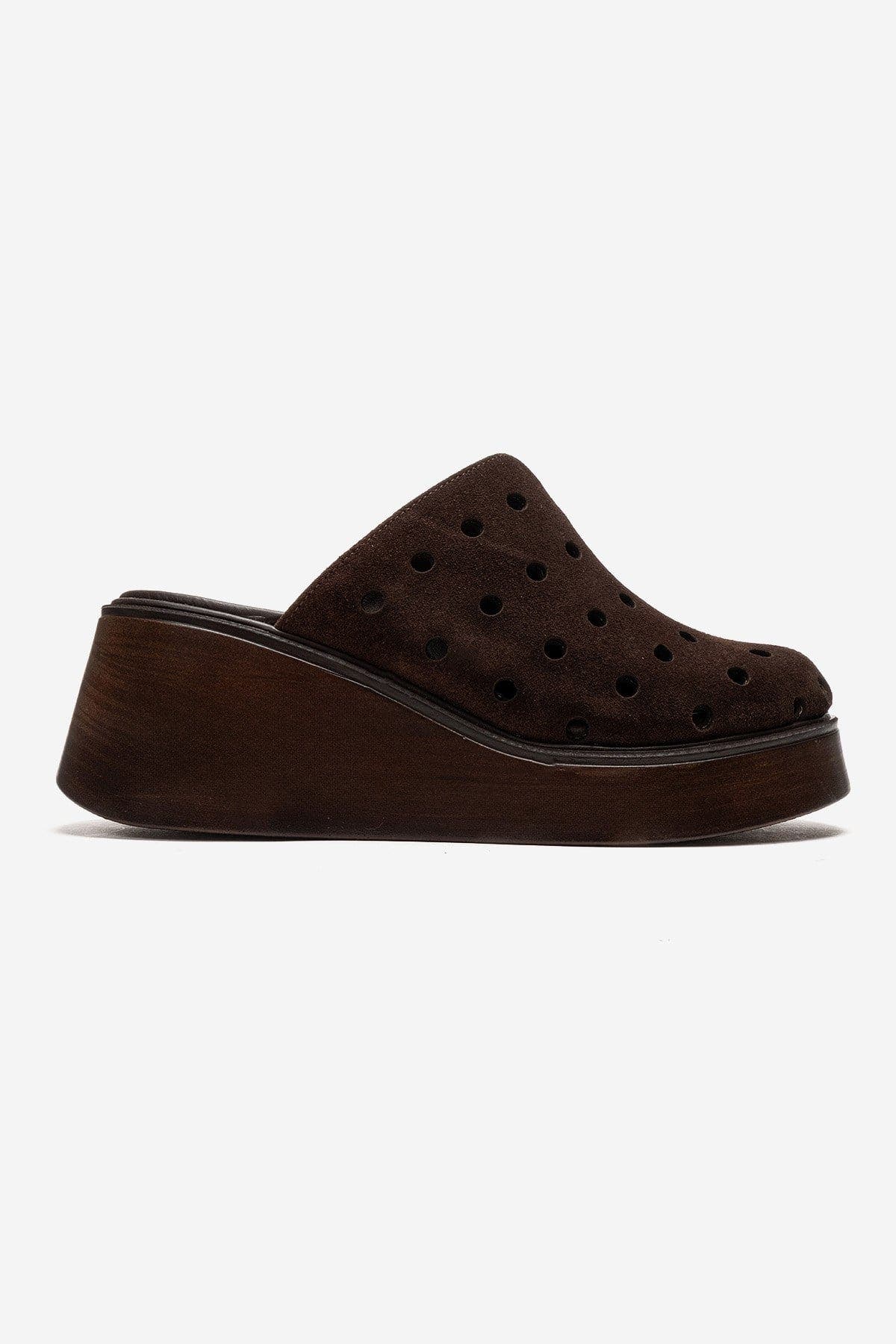 Nives Leather Wedge Sandal, Alternate, color, Brown Suede