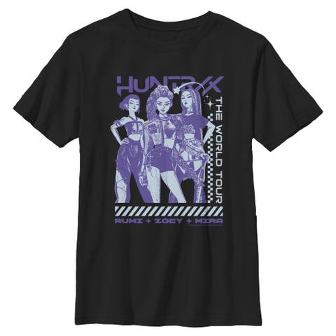 Boy's KPop Demon Hunters Rumi Zoey Mira Tour  Graphic T-Shirt