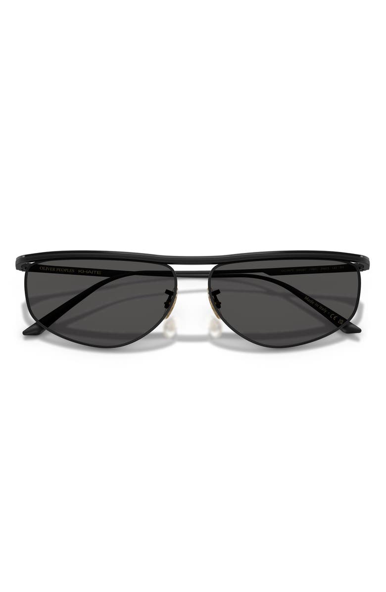 Oliver Peoples x KHAITE 59mm Oval Sunglasses, Alternate, color, Matte Black/ Black / Grey