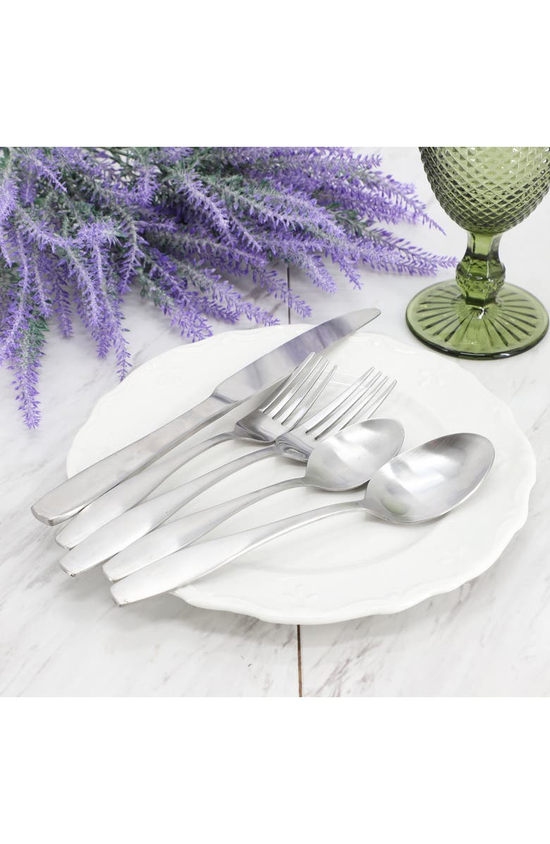 Gibson Home Karlton 20 Piece Stainless Steel Flatware Set, Alternate, color, Metallic Silver