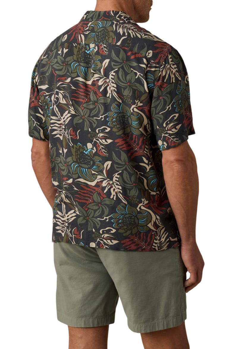 Bali Button-Up Camp Shirt, Alternate, color, RAINFOREST NIGHTS
