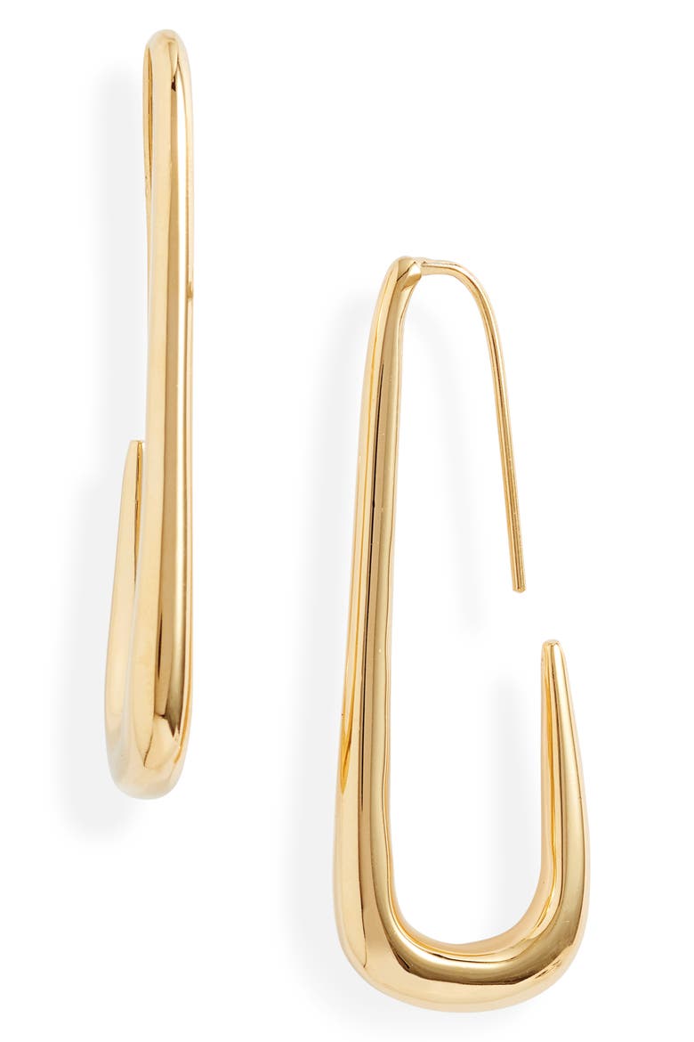 Laini Threader Hoop Earrings, Main, color, GOLD