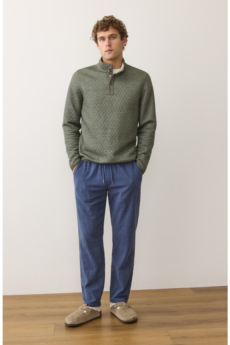 Corbet Reversible Quilted Snap Placket Sweatshirt, Alternate, color, OATMEAL/ OLIVE