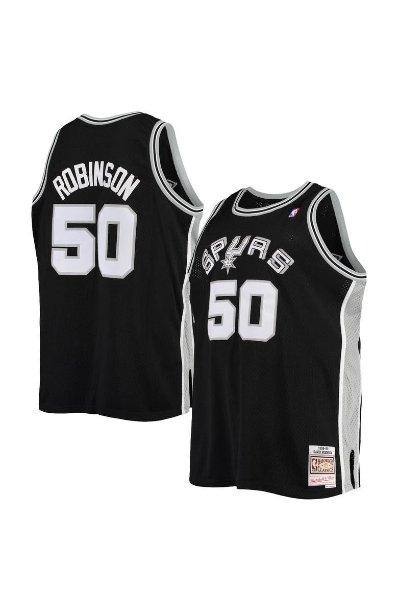 Mitchell & Ness Men's Mitchell & Ness David Robinson Black San Antonio Spurs 1998/99 Big & Tall Hardwood Classics Swingman Jersey, Alternate, color, Black