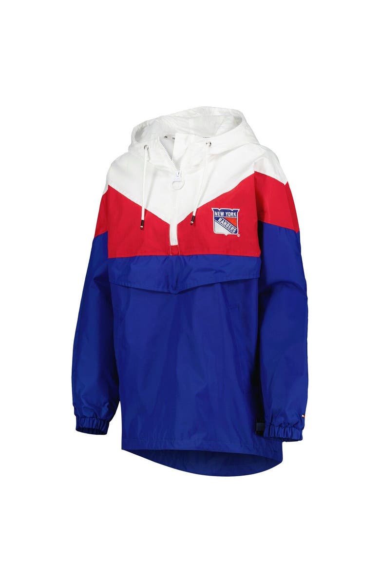 Tommy Hilfiger Women's Tommy Hilfiger Blue/Red New York Rangers Staci Half-Zip Windbreaker Jacket, Alternate, color, 