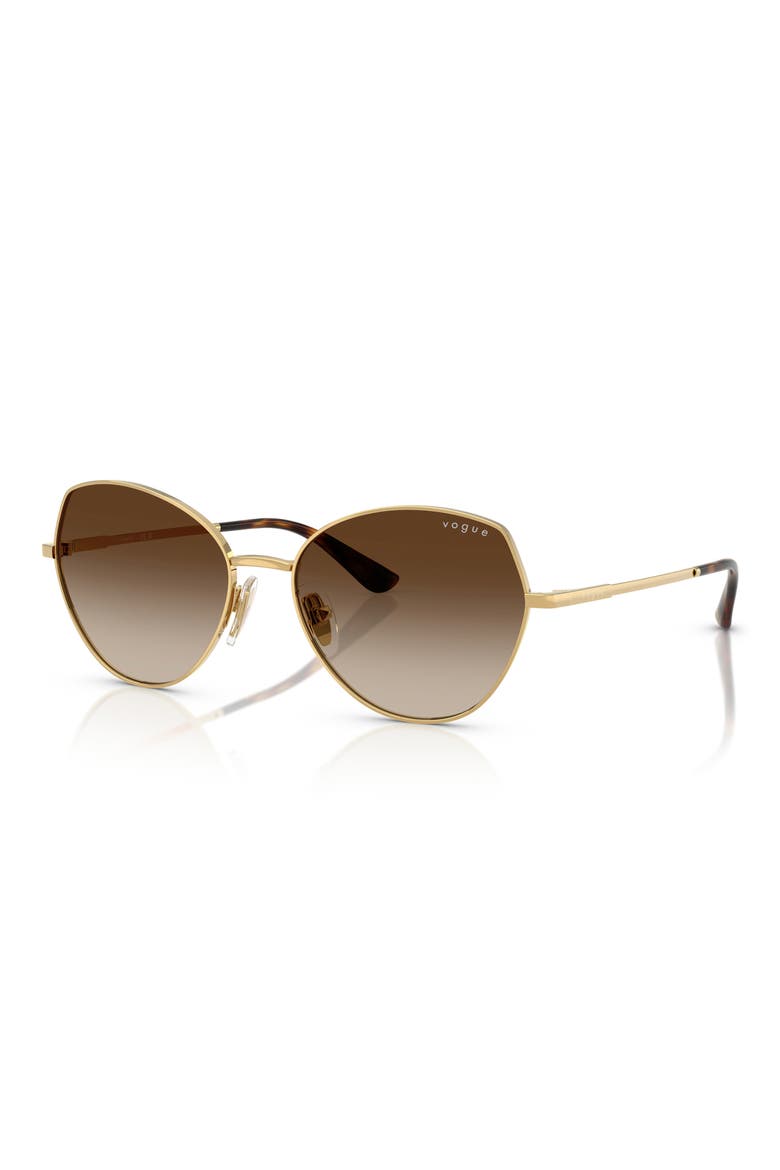 56mm Gradient Oval Sunglasses, Alternate, color, GOLD