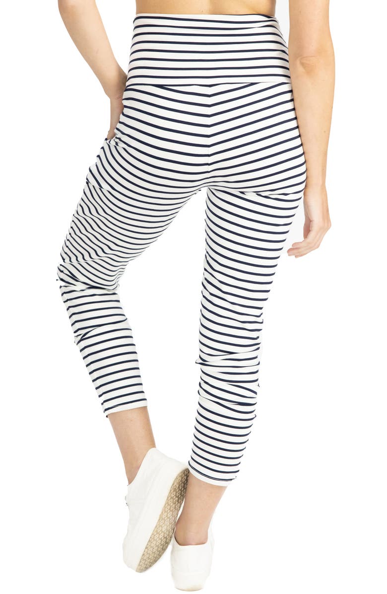Angel Maternity Tapered Casual Maternity Pants, Alternate, color, Navy/ White Stripes