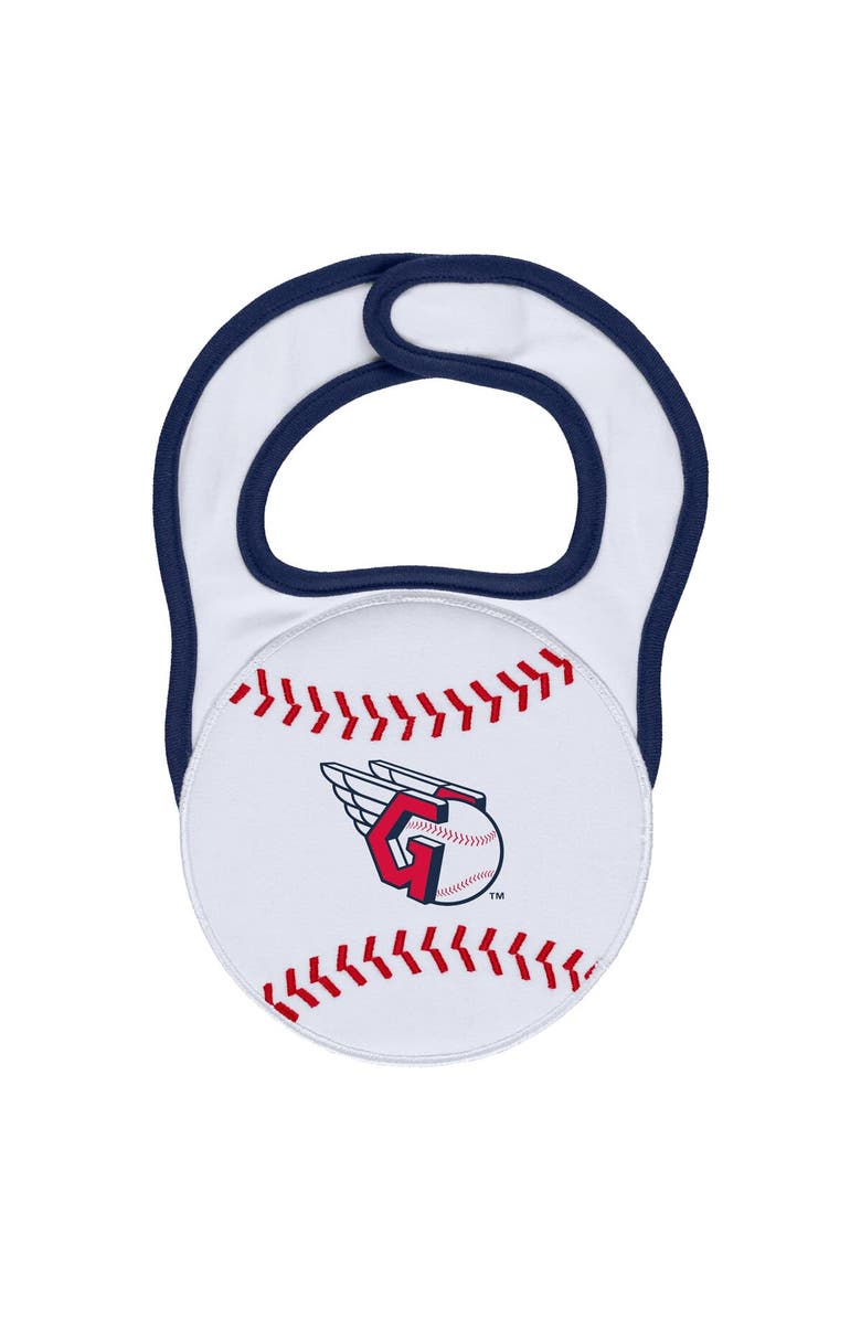 WEAR by Erin Andrews Newborn & Infant WEAR by Erin Andrews White Cleveland Guardians Sleep & Play Full-Zip Footed Jumper with Bib, Alternate, color, 