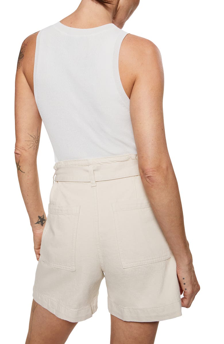 MANGO Denim Paperbag Shorts, Alternate, color, 