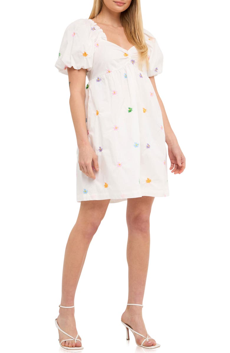 English Factory Floral Embroidery Babydoll Dress, Alternate, color,