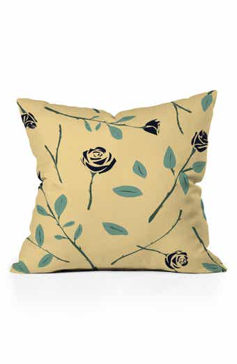 Dark Forest Roses Accent Pillow