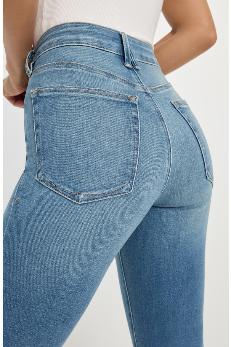 Soft-Tech Good Legs Raw Hem Ankle Straight Leg Jeans, Alternate, color, INDIGOI1209