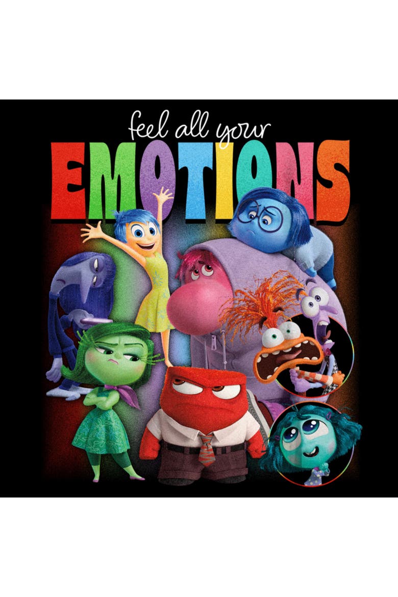 Boy's Inside Out 2 Feel All Your Emotions  Graphic T-Shirt, Alternate, color, Black