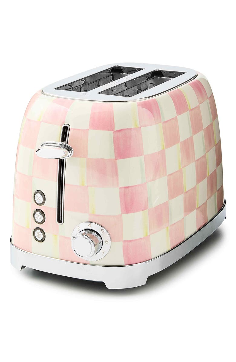 MACKENZIE CHILDS Rosy Check 2-Slice Toaster, Main, color, Rosy