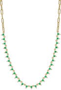 BY ADINA EDEN Colored Double CZ Tennis Paperclip Necklace