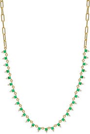 BY ADINA EDEN Colored Double CZ Tennis Paperclip Necklace