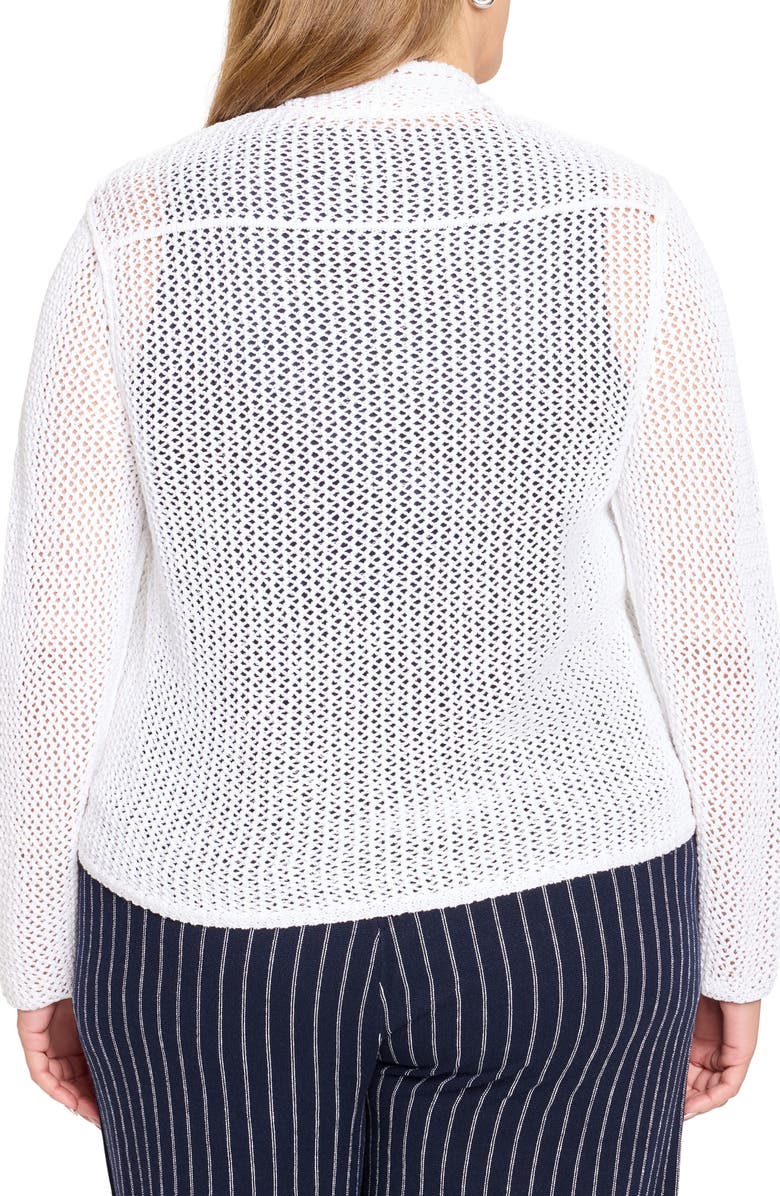 NIC+ZOE Mesh Cocoon Cardigan, Alternate, color, Paper White