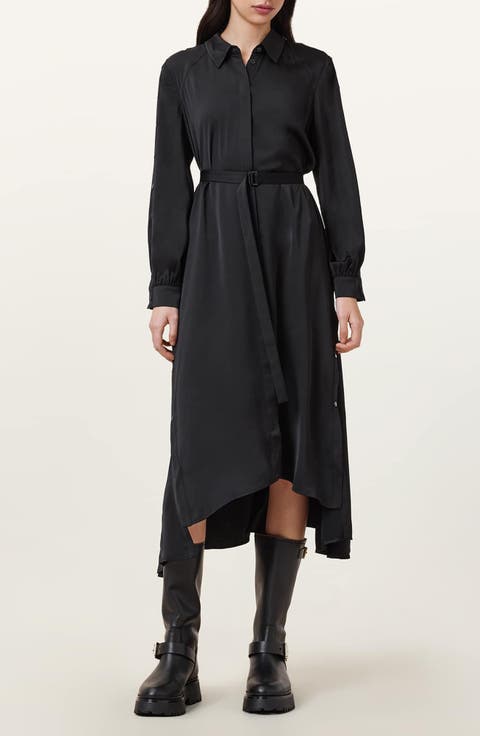Lexi Long Sleeve High-Low Shirtdress