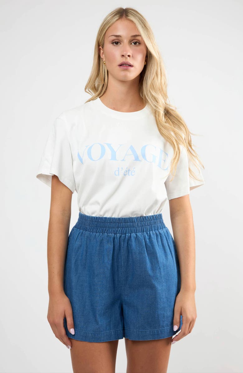 Viens Avec Moi Le Voyage Tee, Alternate, color, Blue