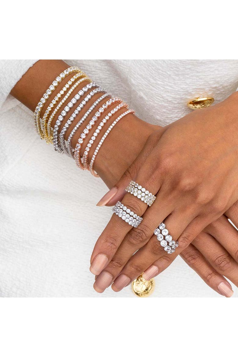 CZ Eternity Band, Alternate, color, Gold