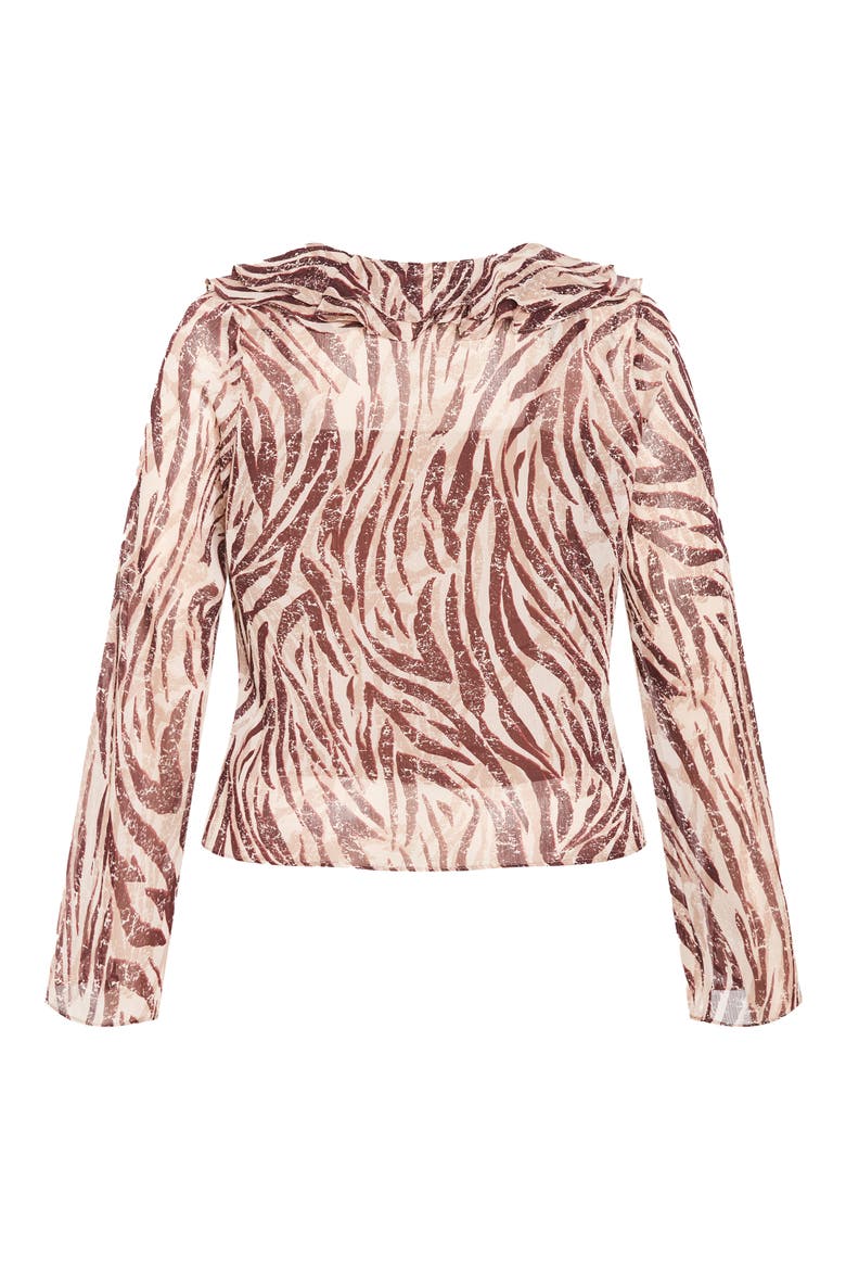 Vivid Mesh Ruffle Top, Alternate, color, INSTINCT