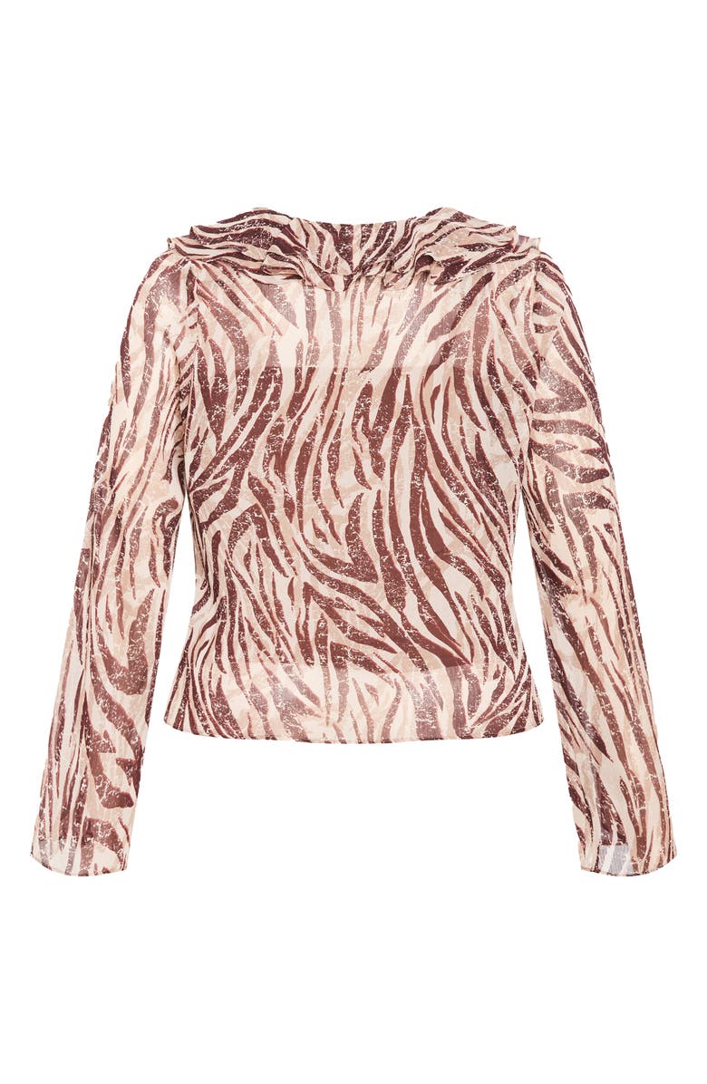 City Chic Vivid Mesh Ruffle Top, Alternate, color, Instinct