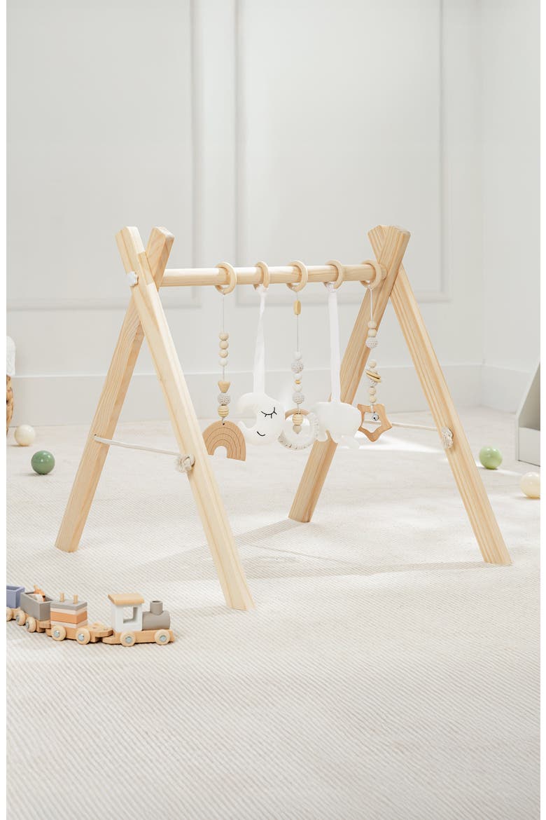Wooden Baby Play Gym Set, Main, color, Natural Wood