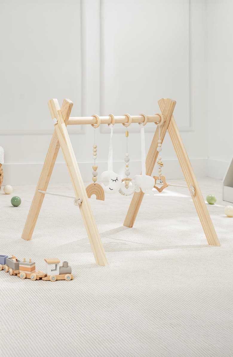 Comfy Cubs Wooden Baby Play Gym Set, Main, color, Natural Wood