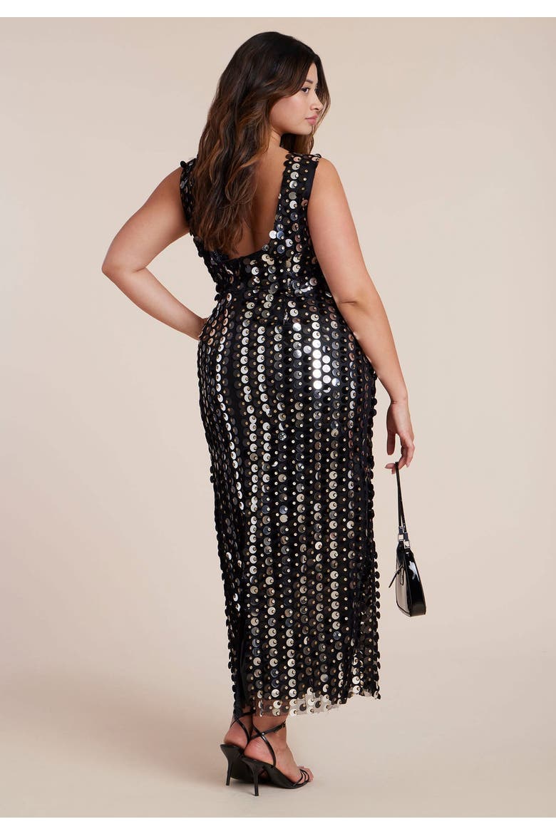 Paillette Maxi Dress, Alternate, color, BLACK ONYX
