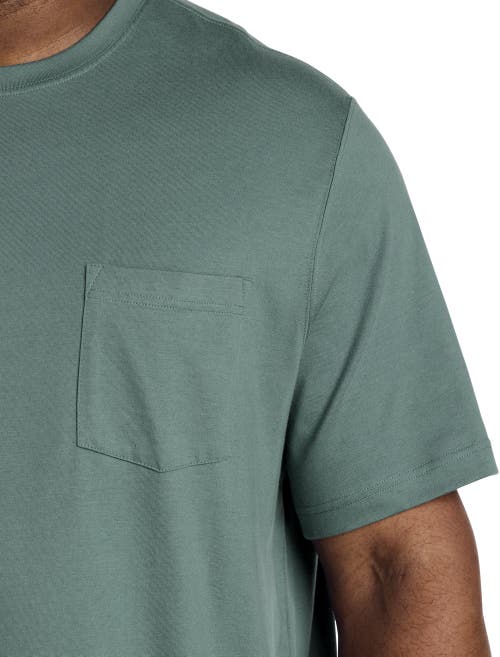 Harbor Bay By Dxl Big & Tall Moisture-wicking Pocket T-shirt In Green